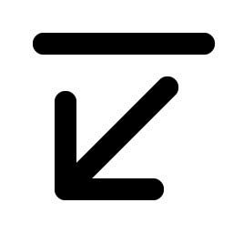 arrow line down left bold icon