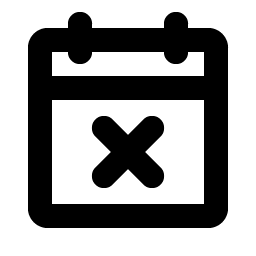 calendar x bold icon