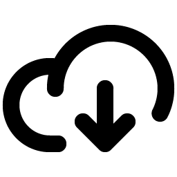 cloud arrow down bold icon