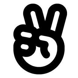 hand peace bold icon