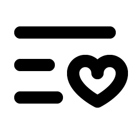 list heart bold icon