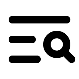 list magnifying glass bold icon