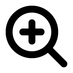 magnifying glass plus bold icon
