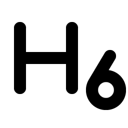 text h six bold icon