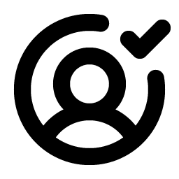 user circle check bold icon