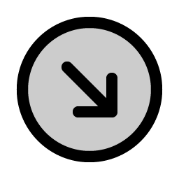 arrow circle down right duotone icon