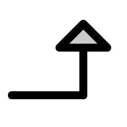 arrow elbow right up duotone icon