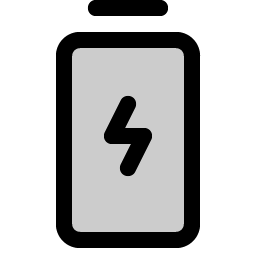 battery charging vertical duotone icon