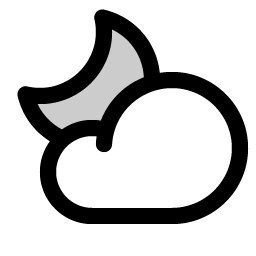 cloud moon duotone icon