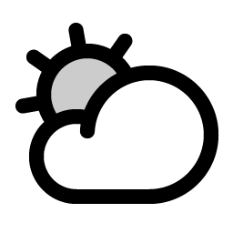 cloud sun duotone icon