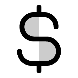 currency dollar simple duotone icon