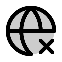globe simple x duotone icon