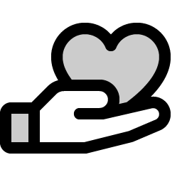 hand heart duotone icon