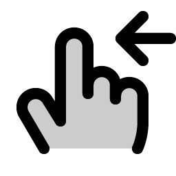 hand swipe left duotone icon