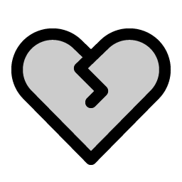 heart straight break duotone icon