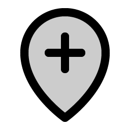 map pin plus duotone icon