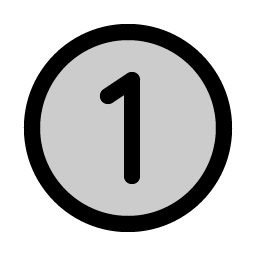 number circle one duotone icon