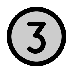 number circle three duotone icon