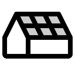 solar roof duotone icon