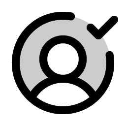user circle check duotone icon