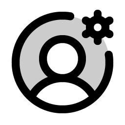 user circle gear duotone icon