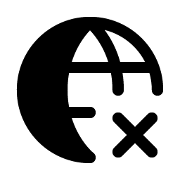 globe x fill icon