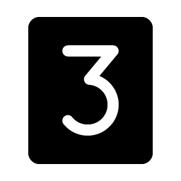 number three fill icon