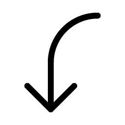 arrow bend left down light icon