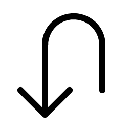 arrow u left down light icon