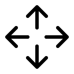 arrows out cardinal light icon
