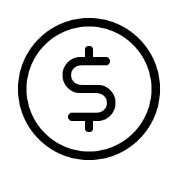 currency circle dollar light icon