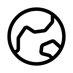 globe hemisphere east light icon