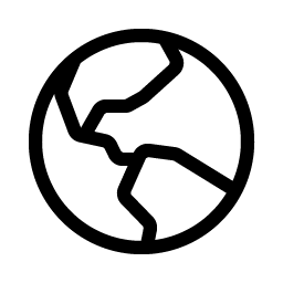 globe hemisphere west light icon