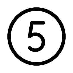 number circle five light icon