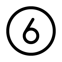number circle six light icon