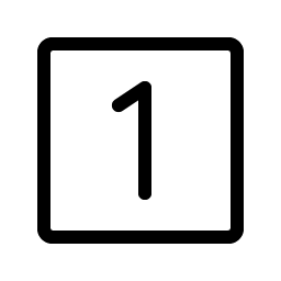 number square one light icon