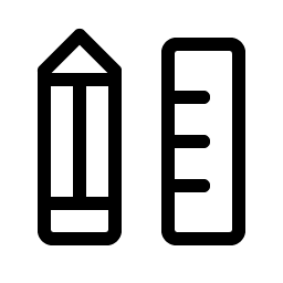 pencil ruler light icon