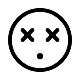 smiley x eyes light icon