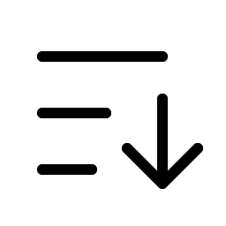 sort ascending light icon