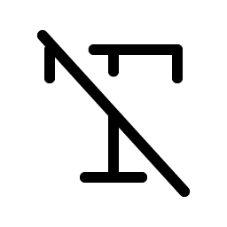 text t slash light icon