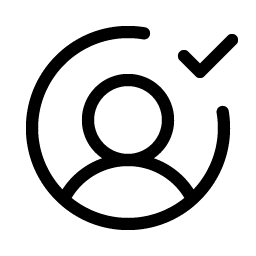 user circle check light icon