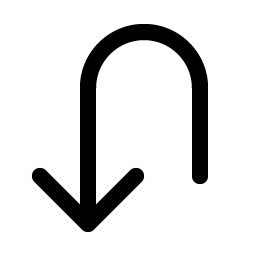 arrow u left down icon