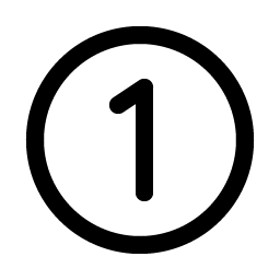 number circle one icon