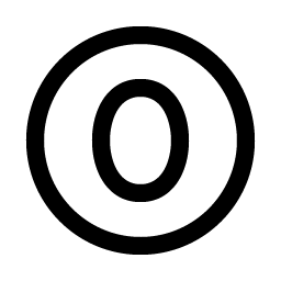 number circle zero icon