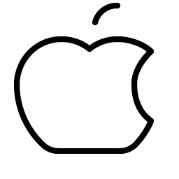 apple logo thin icon