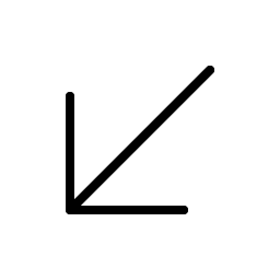 arrow down left thin icon