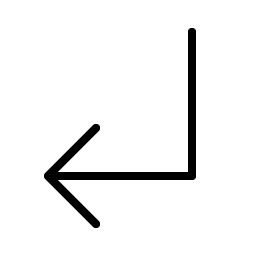 arrow elbow down left thin icon