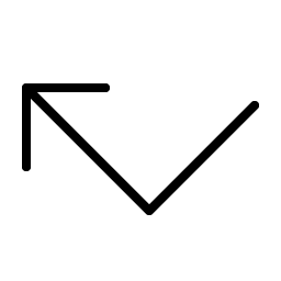 arrow elbow left thin icon