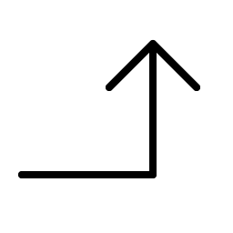 arrow elbow right up thin icon