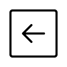 arrow square left thin icon